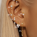 Selina – Pendientes de oro delicados con detalle móvil.
