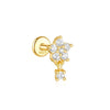 Selina – Pendientes de oro delicados con detalle móvil.