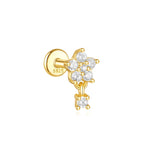 Selina – Pendientes de oro delicados con detalle móvil.