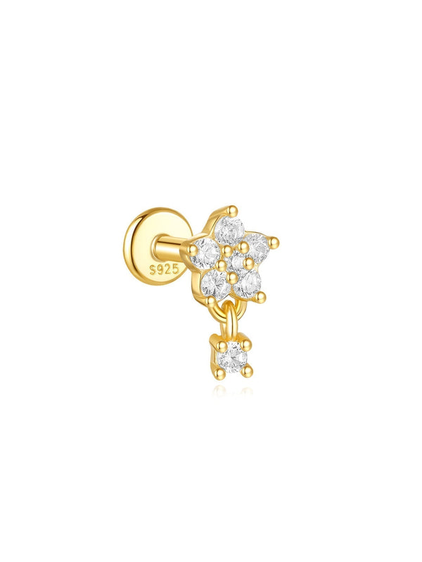 Selina – Pendientes de oro delicados con detalle móvil.