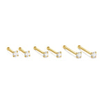 Isabela – Pendientes de oro delicados con forma geométrica.