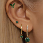 Anja – Pendientes de oro con borde delicado