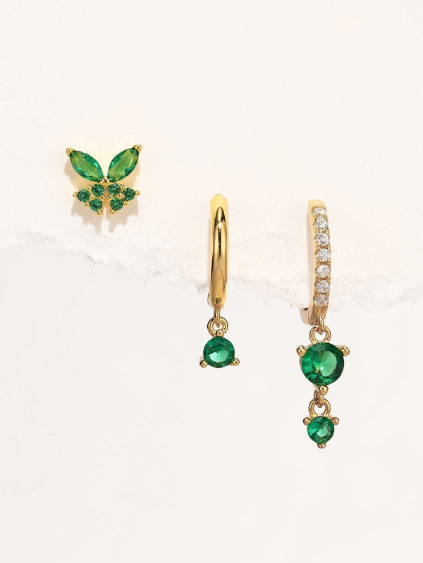 Anja – Pendientes de oro con borde delicado