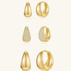 Rosalie – Pendientes dorados suaves con estructura curva.