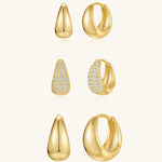 Rosalie – Pendientes dorados suaves con estructura curva.