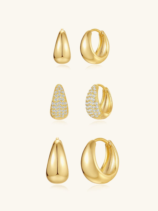 Rosalie – Pendientes dorados suaves con estructura curva.