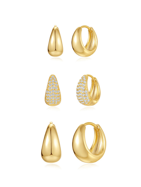 Rosalie – Pendientes dorados suaves con estructura curva.