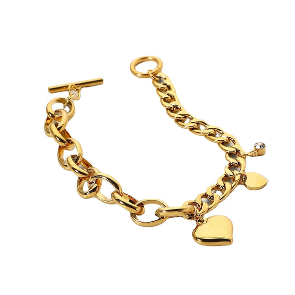 Františka – Pulsera dorada con grandes eslabones redondos.