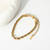 Lena – Pulsera dorada con delicada estructura de cordón