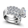 Greta – Anillo de diamante plateado con ornamento.
