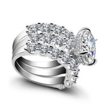 Greta – Anillo de diamante plateado con ornamento.