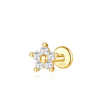 Clarissa – Pendientes de oro con forma cuadrada delicada.