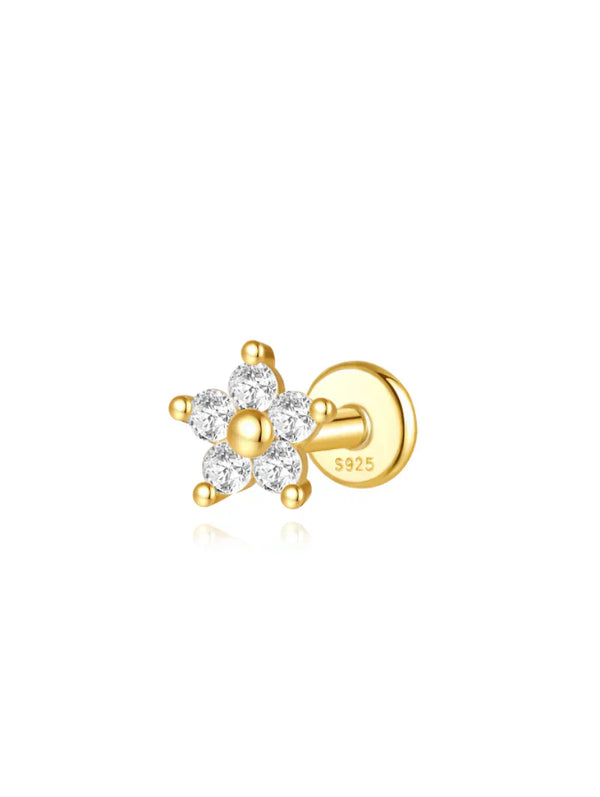 Clarissa – Pendientes de oro con forma cuadrada delicada.