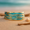 Anillo de Oro Duna Esmalte Azul