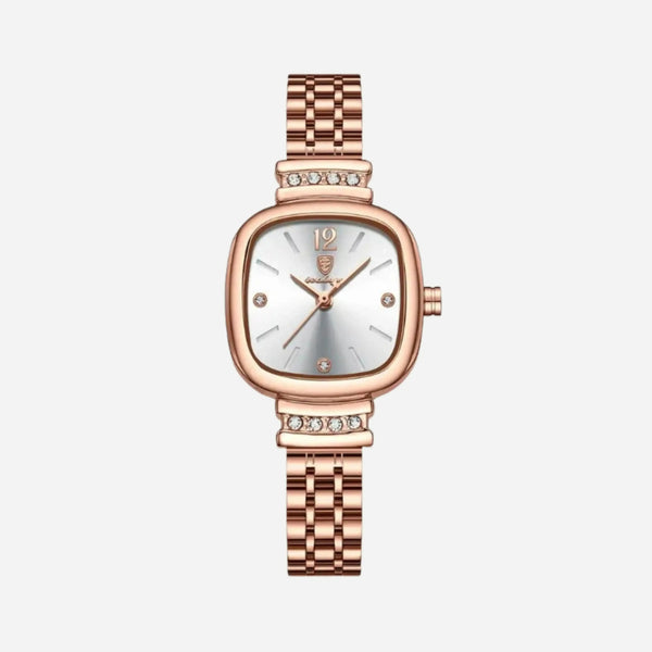 Katharina – Reloj de oro rosa con esfera clara.