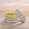 Leona – Anillo de diamante con tres filas brillantes.