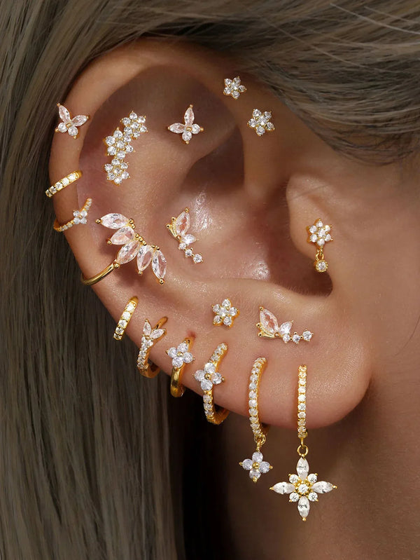 Eva-Marie – Pendientes dorados delicados con forma fluida.