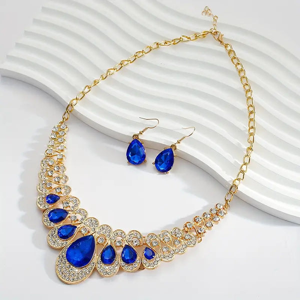 Johanna – Collar de exhibición con piedras azules.