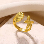Adjustable Gold Ocean Ring