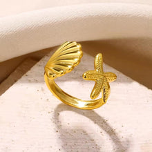 Anillo Dorado Ajustable del Océano