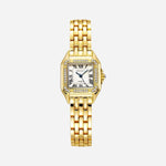 Leonie – Reloj dorado con caja cuadrada.