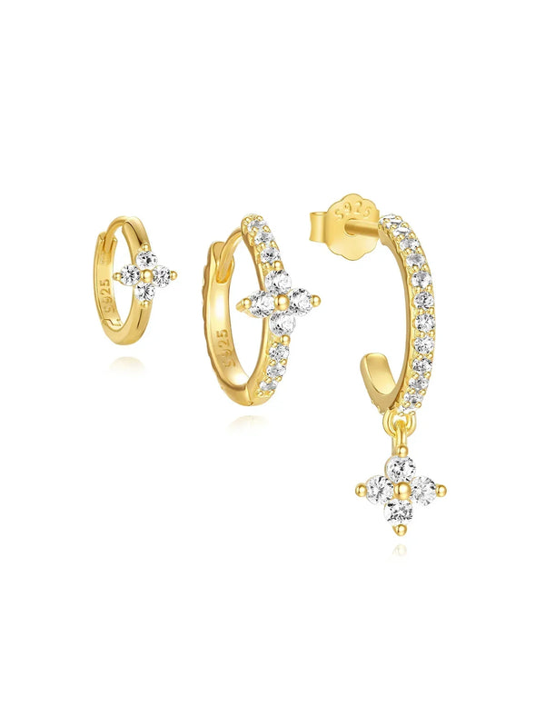 Eva-Marie – Pendientes dorados delicados con forma fluida.