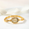 Viktoria – Reloj dorado con caja ovalada.