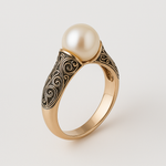 Theresia - Vintage gold ring with pearl