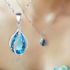 Evelína – Teardrop pendant with sapphire.