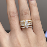 Verena – Conjunto de anillos con cristal y acentos dorados.
