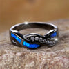 Leonie – Anillo de plata con piedra azul oscuro.