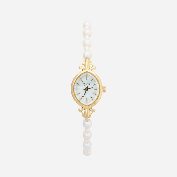 Aurelia – Reloj de dama dorado con esfera en forma de gota.