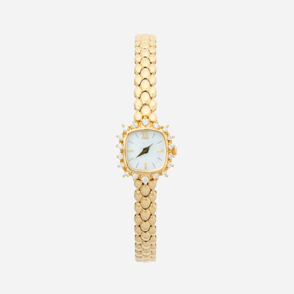 Isabella – Reloj dorado con pulsera de eslabones redonda.