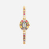 Amelie – Reloj dorado con marco de cristal.