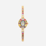 Amelie – Reloj dorado con marco de cristal.