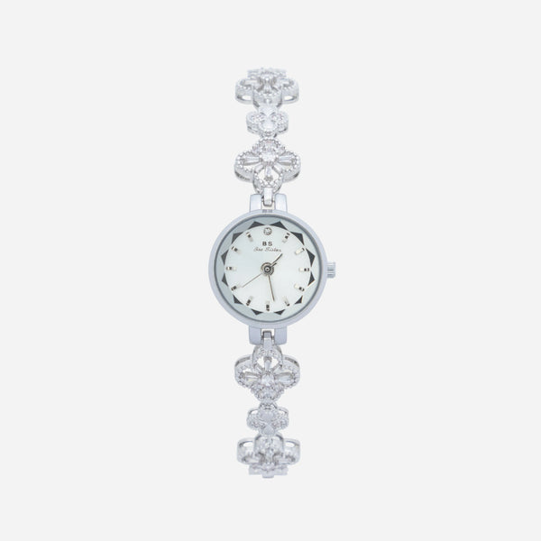 Elina – Reloj dorado con pulsera de inspiración floral.