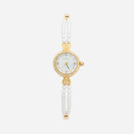 Johanna – Reloj dorado con borde de cristal.
