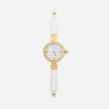 Johanna – Gold watch with crystal bezel.