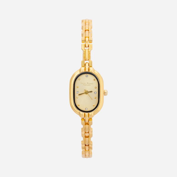 Viktoria – Reloj dorado con caja ovalada.