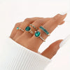 Melanie - Conjunto de anillos exclusivo de esmeralda