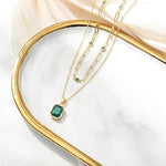 Collar con Colgante de Trébol Esmeralda | Oro
