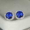 Sofie – Round Sapphire Earrings.