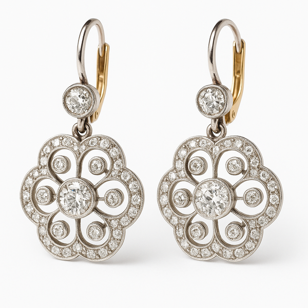 Magdaléna - Pendientes de mandala de cristal vintage