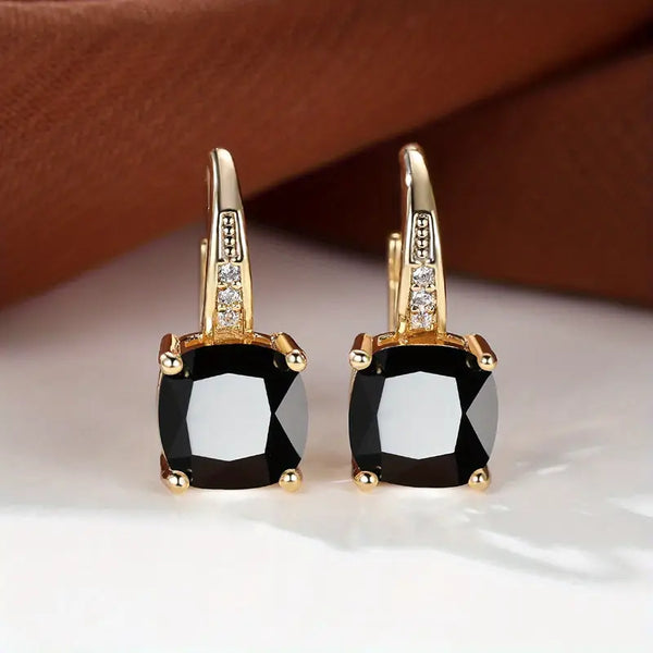 Sabrina - Pendientes circulares de piedra mística | Oro