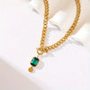 Emerald Thick Chain Pendant Necklace