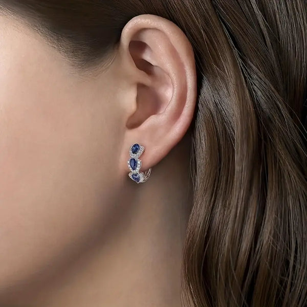 Elisa – Pendientes con transición de zafiro doble.