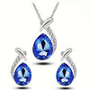 Helena – Conjunto de joyas con gotas azules.