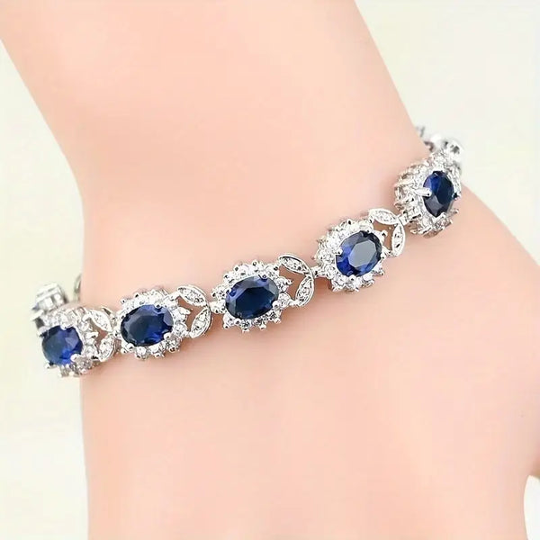 Alena – Pulsera de zafiros con elementos brillantes.
