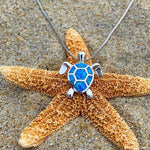 Collar y Pendientes de Tortuga Marina en Ópalo y Plata