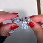 Emilie – Anillo de diamante brillante con corte rectangular.